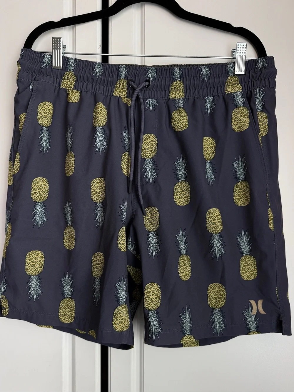 Hurley Swim Trunks Pineapple Print Stretch Size M